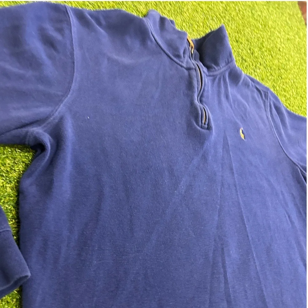 Polo Ralph Lauren Estate Rib Quarter Zip Pullover Navy Blue XL